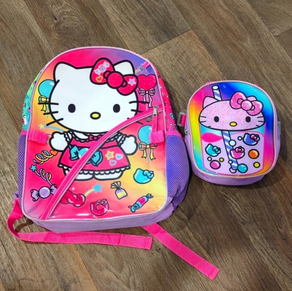 Hello Kitty Backpack And Matching Lunchbox